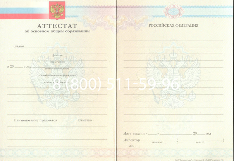 Купить Аттестат за 9 класс 2007-2010 годов в Домодедово Купить Аттестат за 9 класс 2007-2010 годов в Домодедово